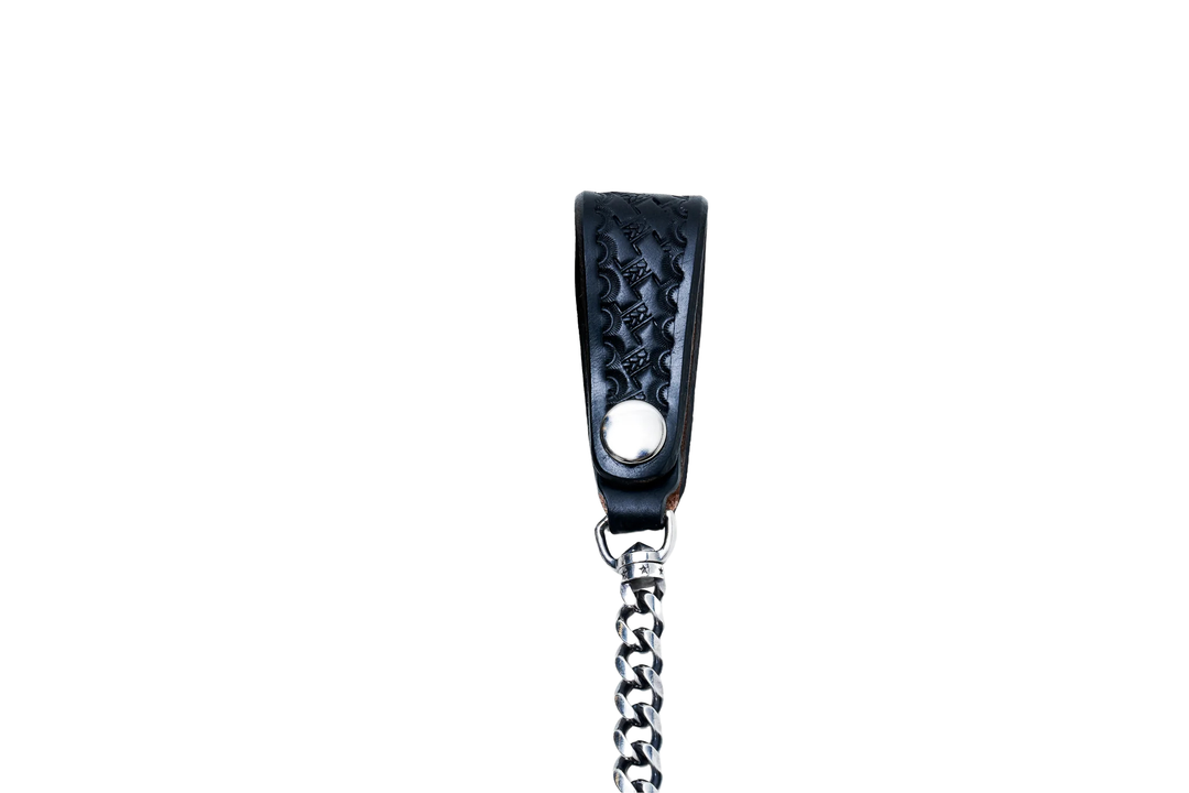Accel - UK Saddle Leather Basket Silver Plated Brass Chain Black [IPC-07]