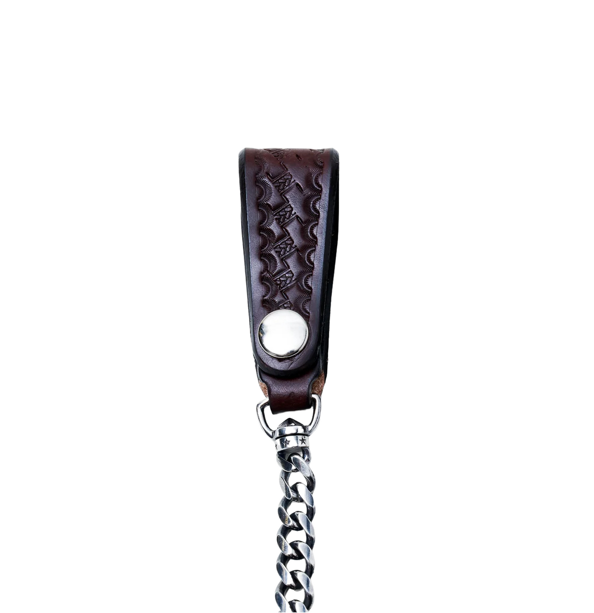 Inception - UK Saddle Leather Basket Silver Plated Brass Chain Brown [IPC-07]