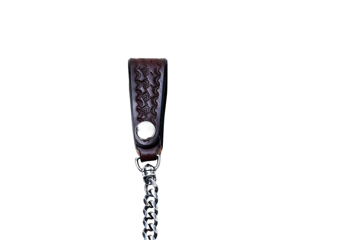 Accel - UK Saddle Leather Basket Silver Plated Brass Chain Brown [IPC-07]