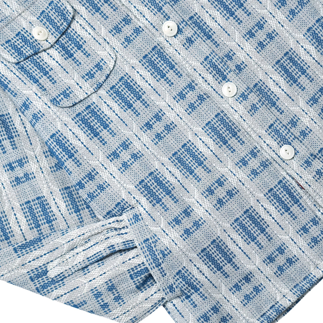 Outclass - Sashiko Blanket Overshirt Light Blue [3726]