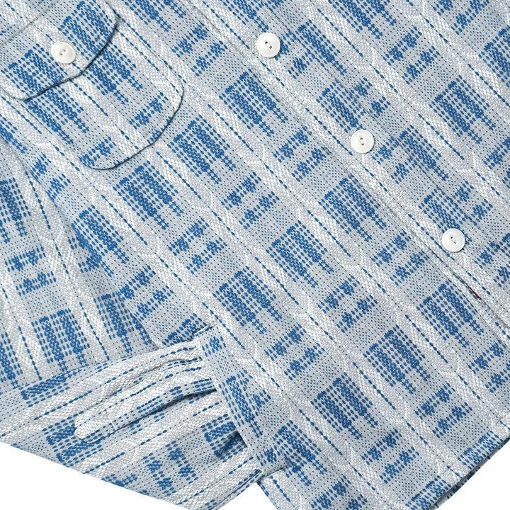 Outclass - Sashiko Blanket Overshirt Light Blue [3726]