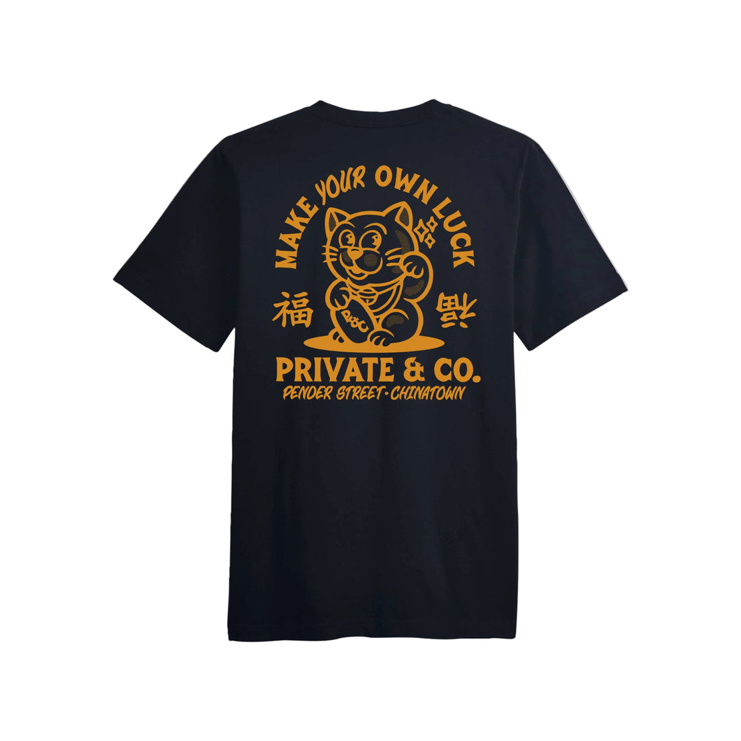 Private & Co. - "Lucky Cat" Shop Tee Black/Gold
