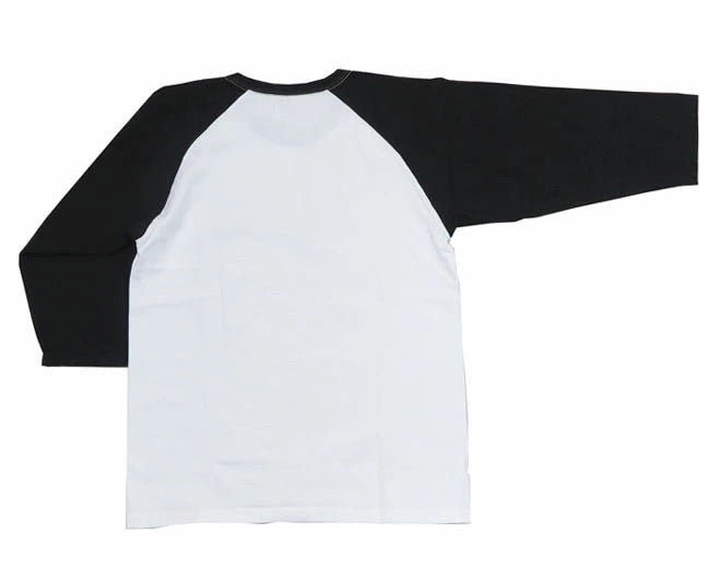 Flat Head THC Raglan Q/S T-Shirt - Black/White