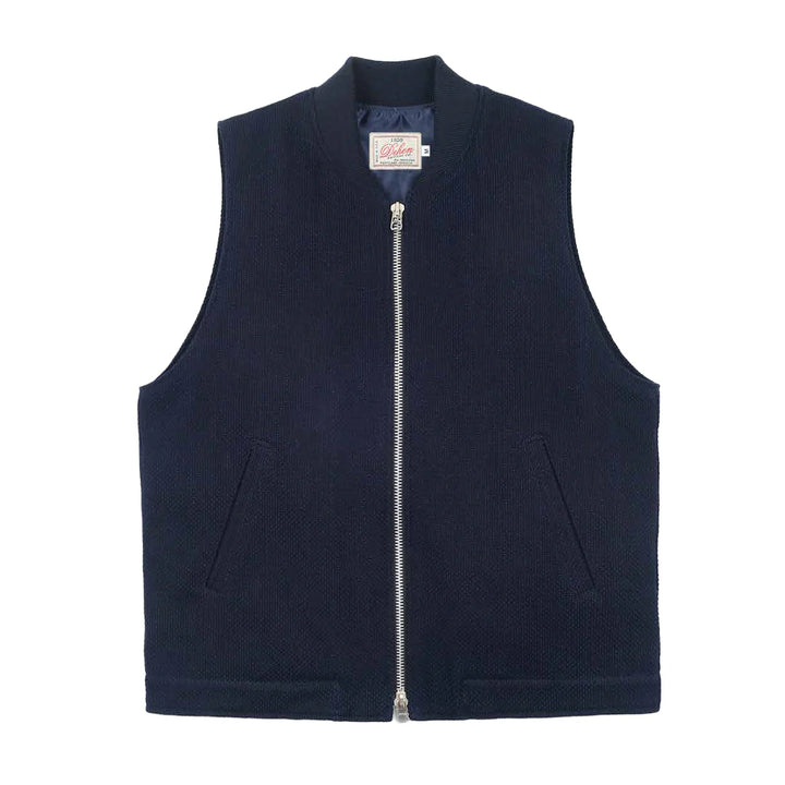 Dehen 1920 - Flight Vest Sashiko Cotton Indigo [JV093-INS]