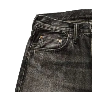 Pure Blue Japan - 14oz Natural Used Wash Regular Straight Black [USED-003-BK]