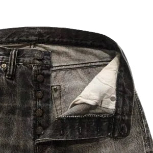 Pure Blue Japan - 14oz Natural Used Wash Regular Straight Black [USED-003-BK]