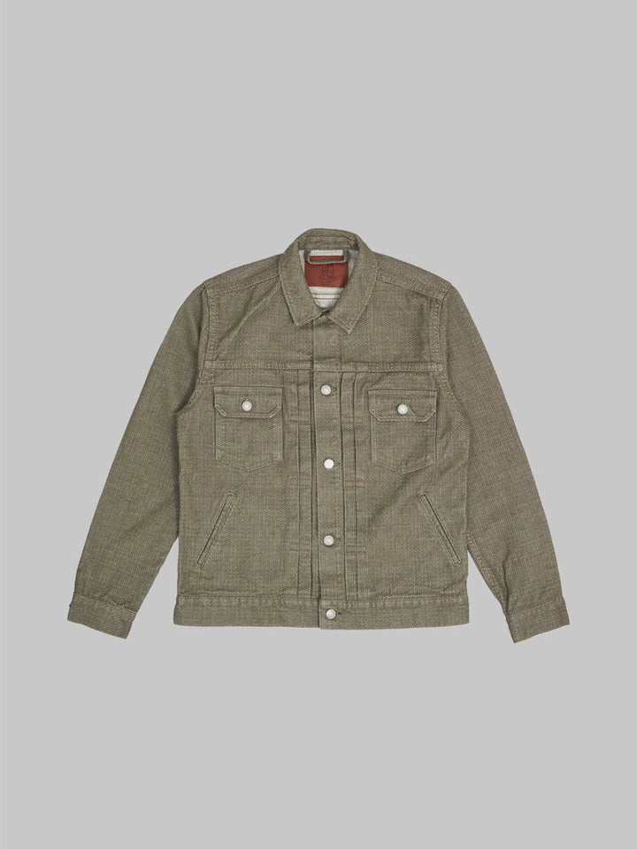 Pure Blue Japan Sashiko Type II Jacket - Olive