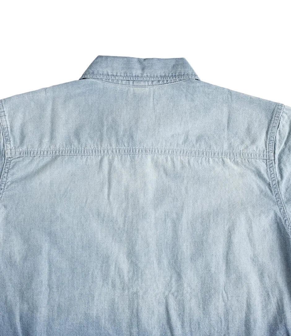 Pure Blue Japan - Chambray Short Sleeve Used Wash Shirt [SS-2243-UW]