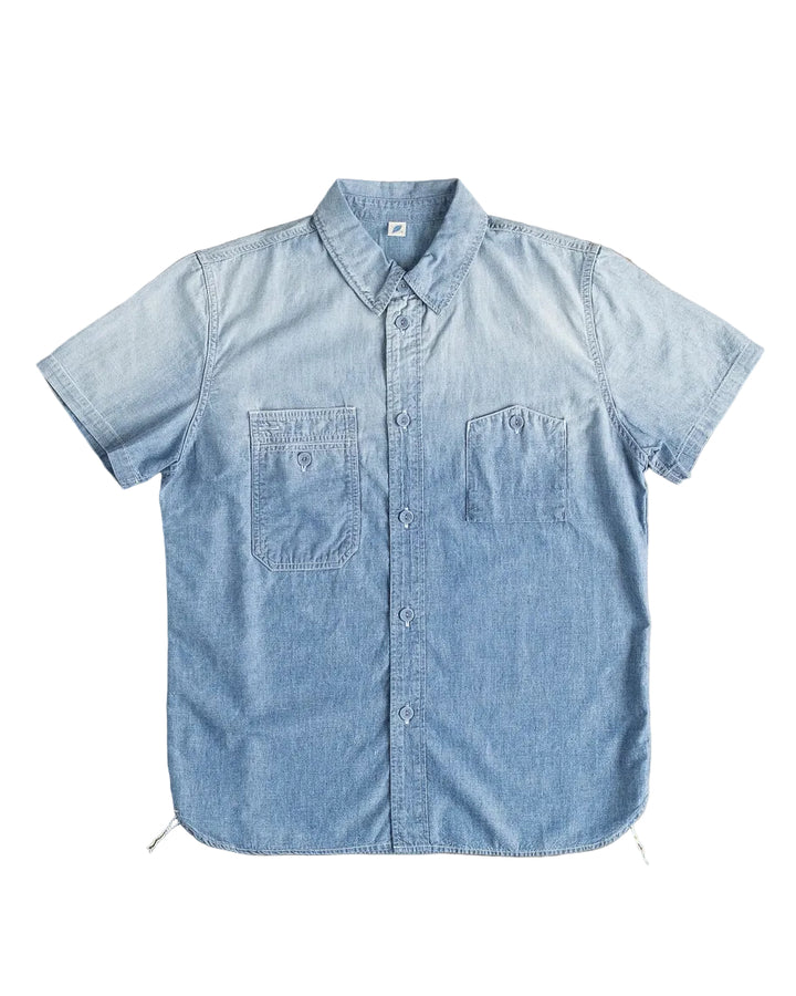 Pure Blue Japan - Chambray Short Sleeve Used Wash Shirt [SS-2243-UW]