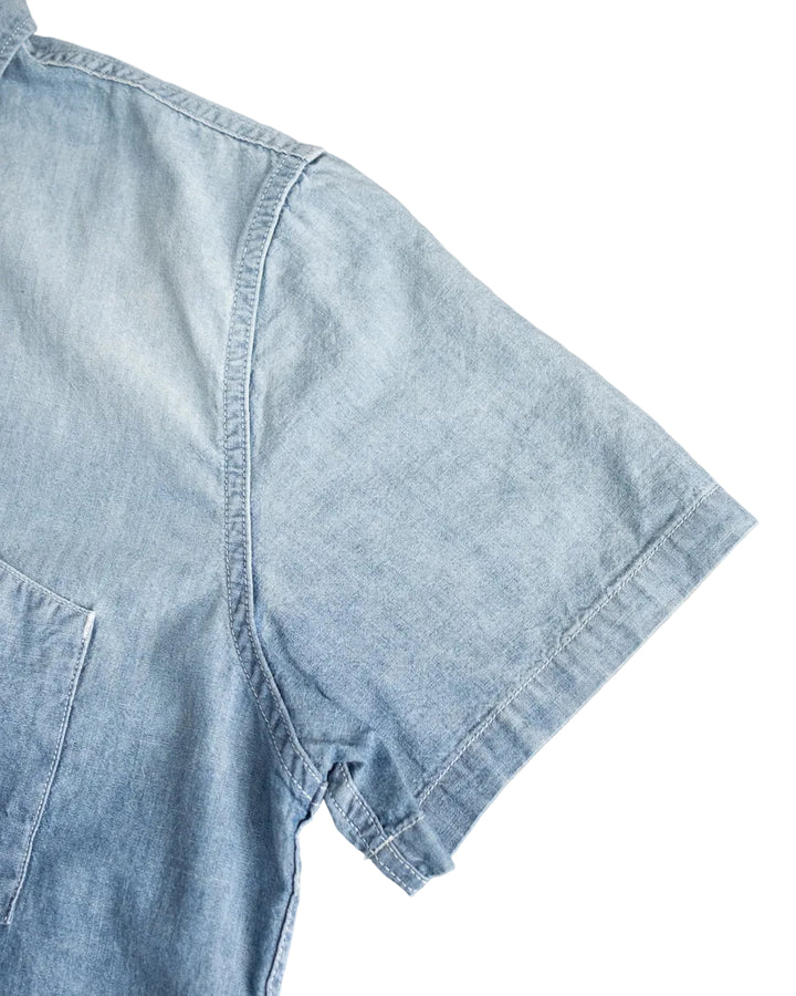 Pure Blue Japan - Chambray Short Sleeve Used Wash Shirt [SS-2243-UW]