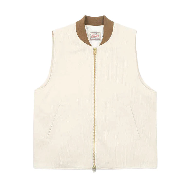 Dehen 1920 - Flight Vest Sashiko Cotton Natural [JV093-NAS]