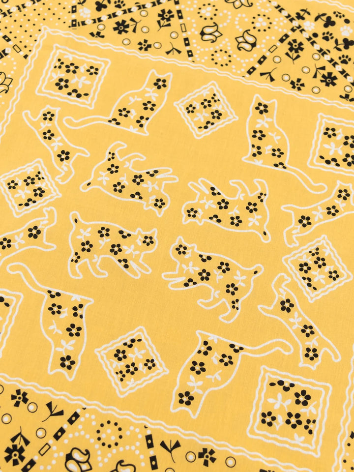 TCB Two Cats Bandana - Yellow ON PREORDER*