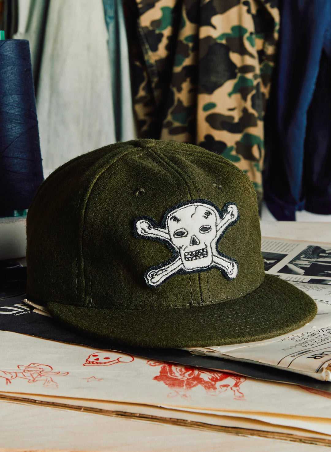 Imogene + Willie - Wool "Hellcats" Olive Cap ON PREORDER*