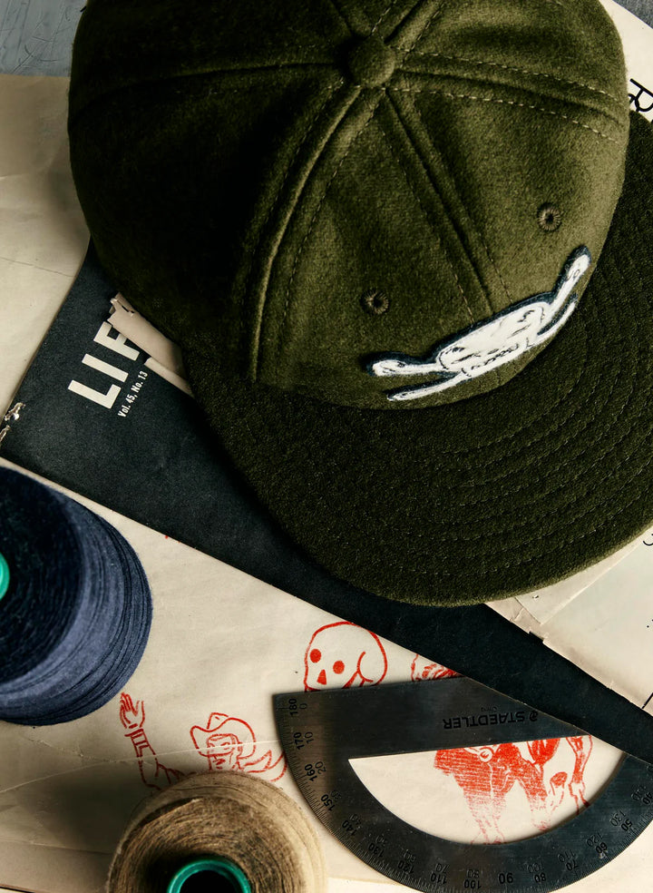 Imogene + Willie - Wool "Hellcats" Olive Cap ON PREORDER*