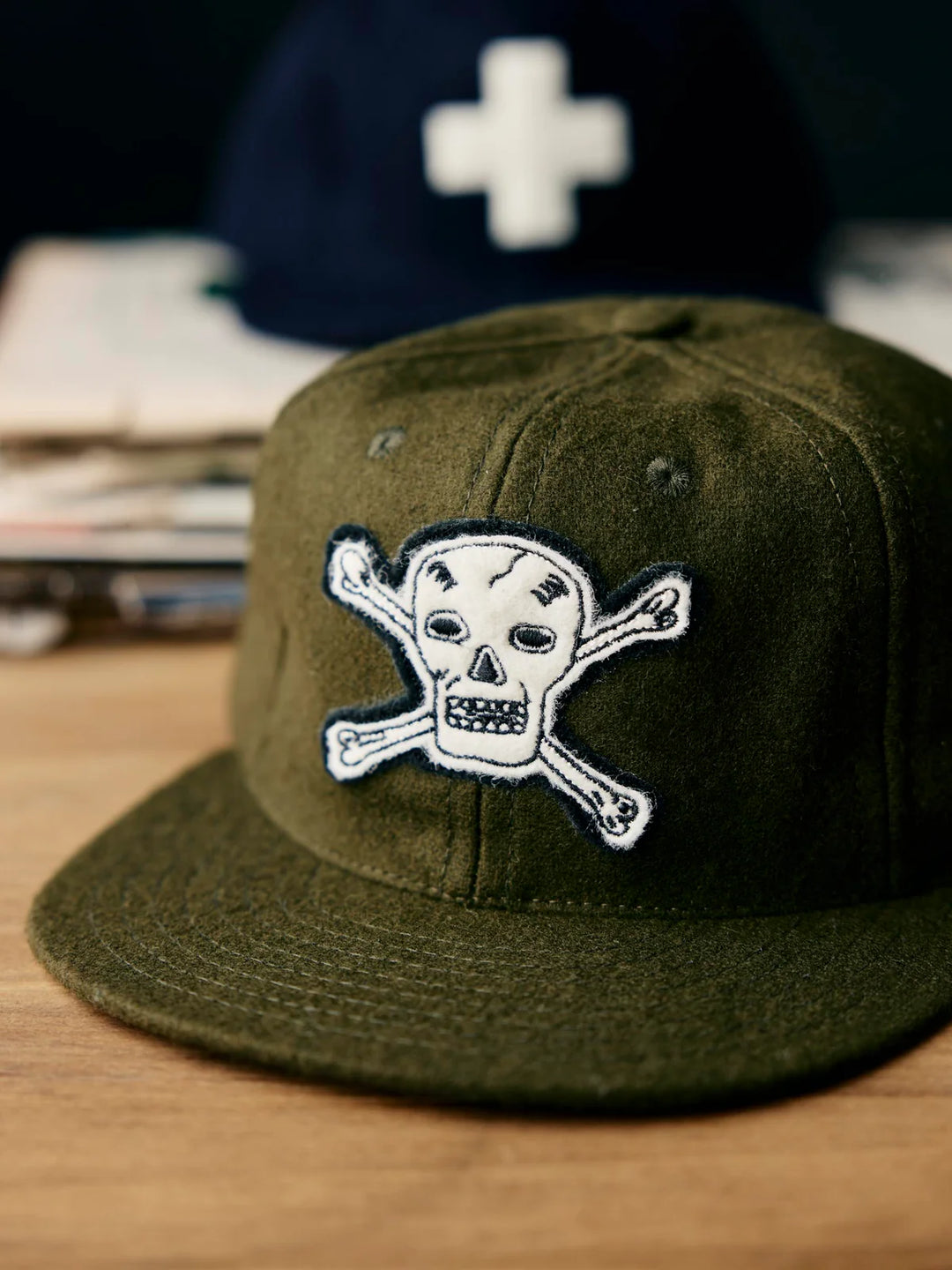 Imogene + Willie - Wool "Hellcats" Olive Cap ON PREORDER*