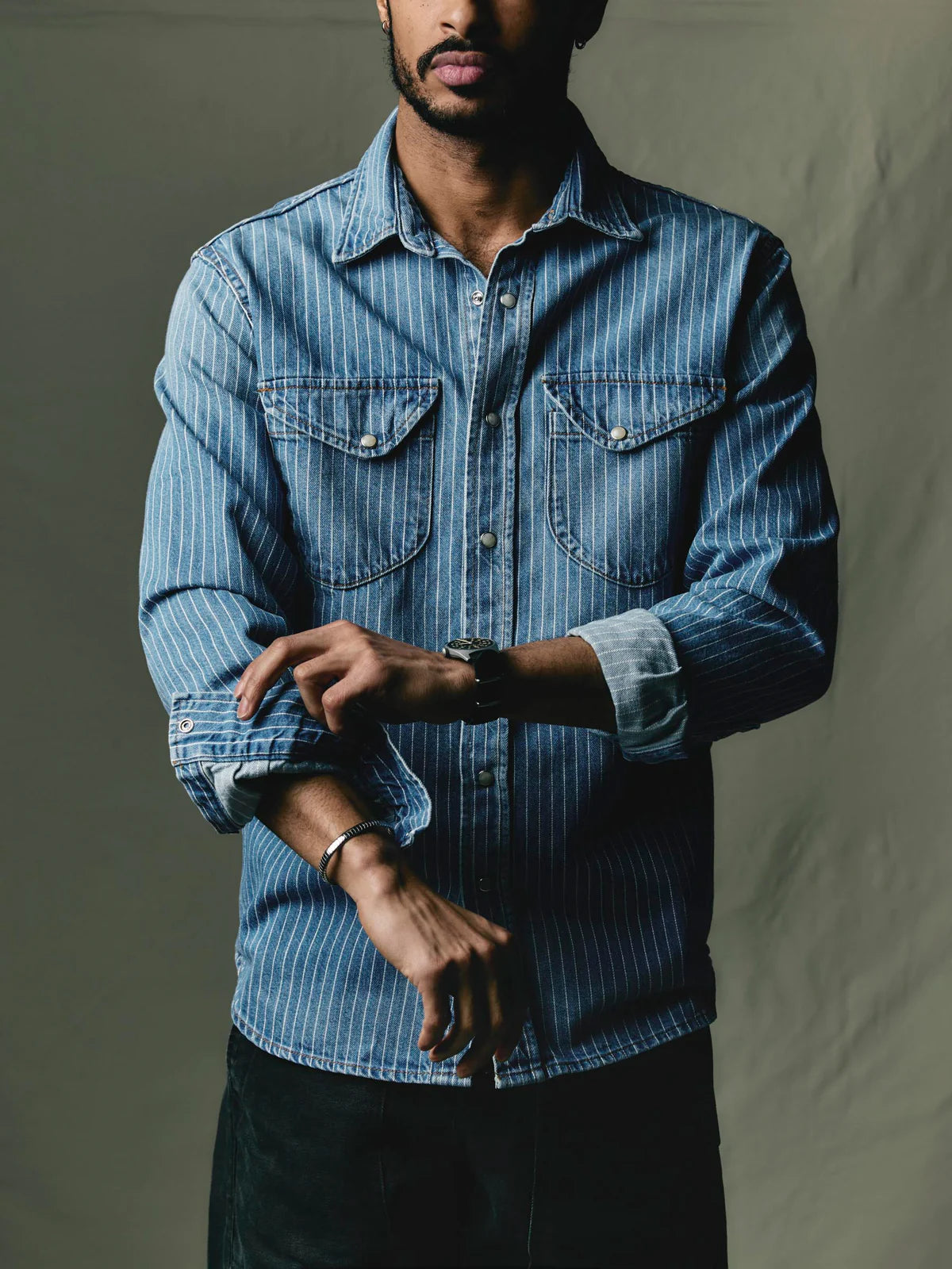 Imogene + Willie - Hayes Indigo Stripe Pearl Snap Shirt