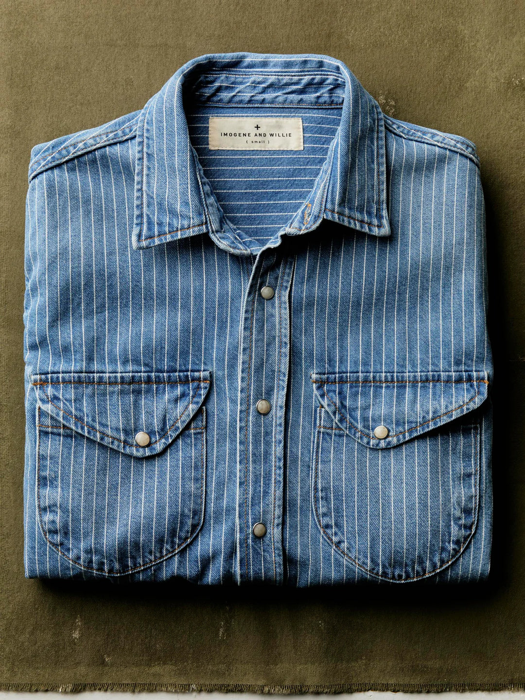 Imogene + Willie - Hayes Indigo Stripe Pearl Snap Shirt ON PREORDER*