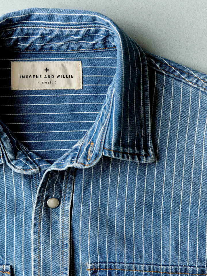 Imogene + Willie - Hayes Indigo Stripe Pearl Snap Shirt ON PREORDER*