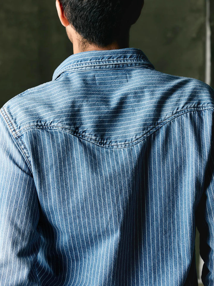 Imogene + Willie - Hayes Indigo Stripe Pearl Snap Shirt ON PREORDER*