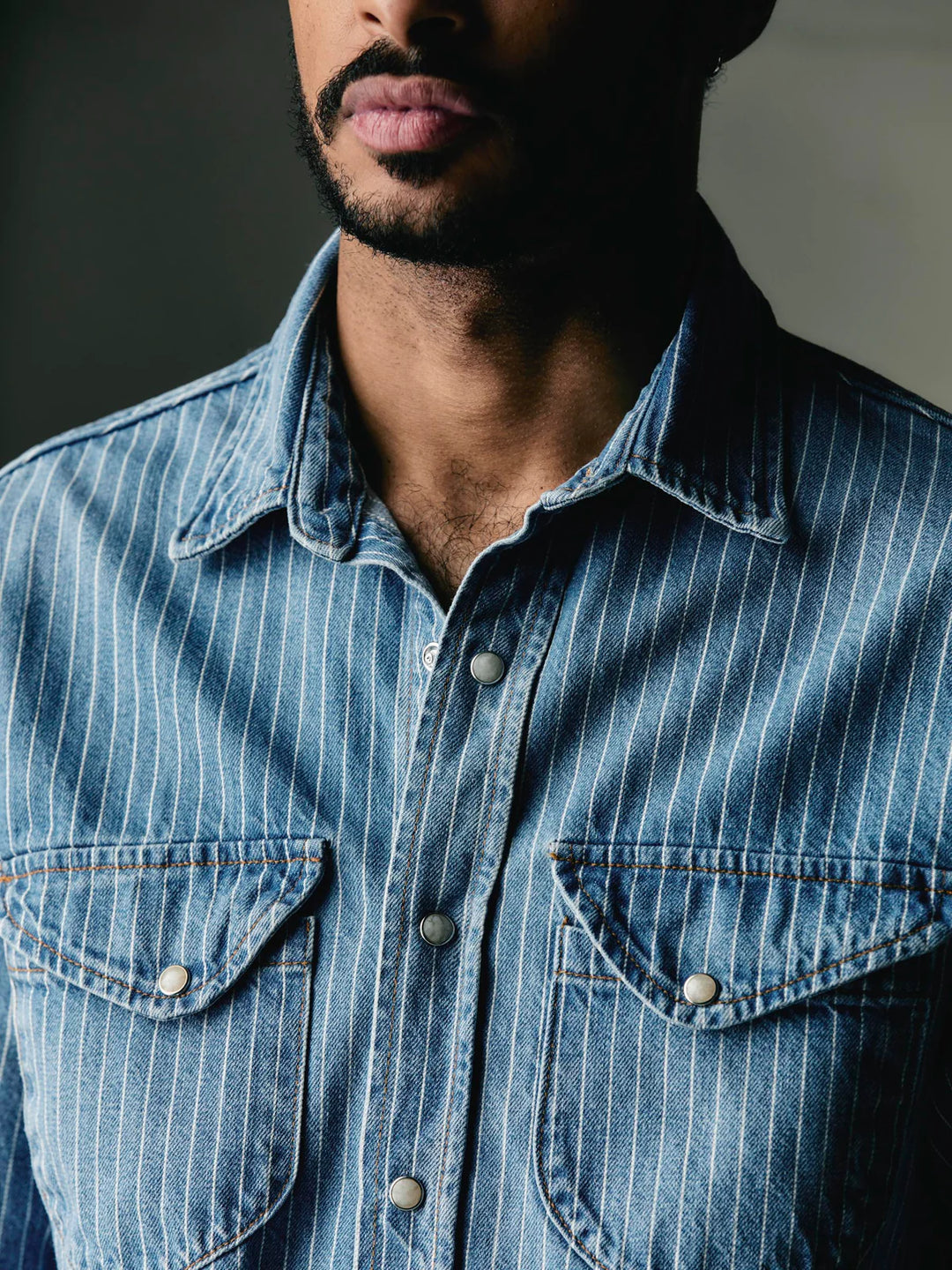 Imogene + Willie - Hayes Indigo Stripe Pearl Snap Shirt ON PREORDER*