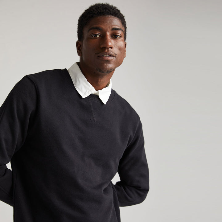 Richer Poorer Black Recycled Fleece Tapered Sweatshirt