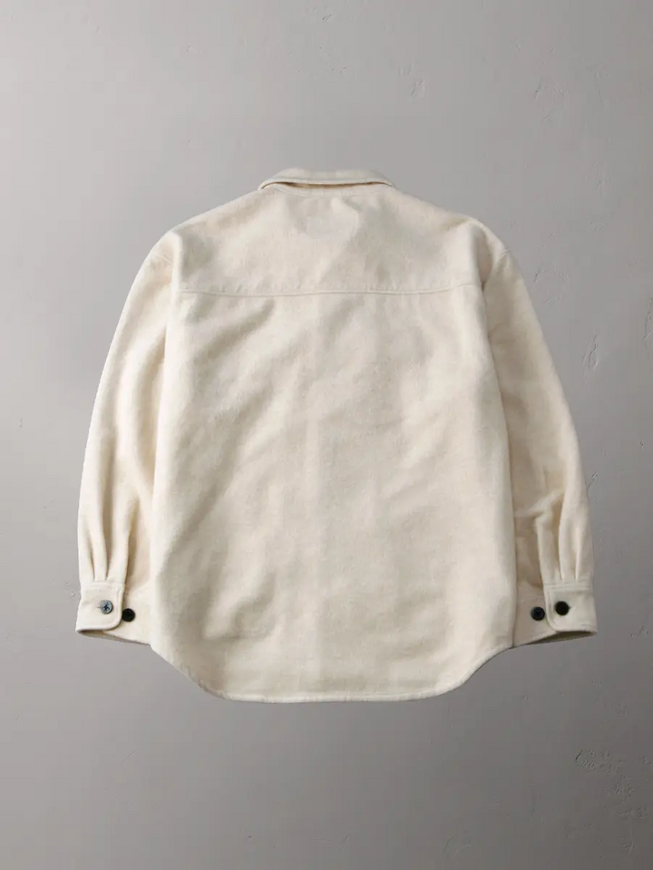 Flat Head - Cotton Melton CPO Jacket - Ivory