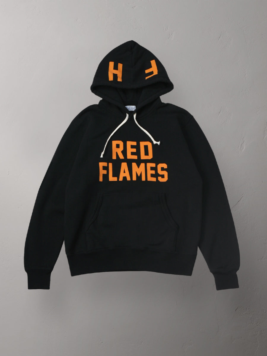 The Flat Head - Red Flames Hoody - Black
