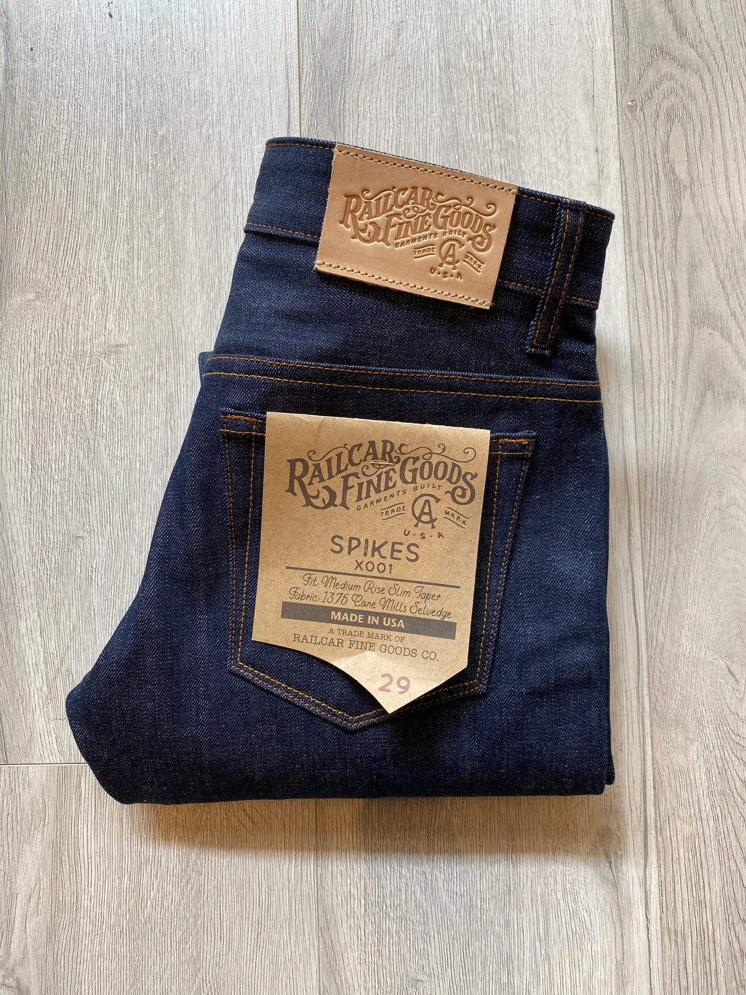 Railcar Fine Goods - Spikes x001 Slim Taper 13.5oz Jeans