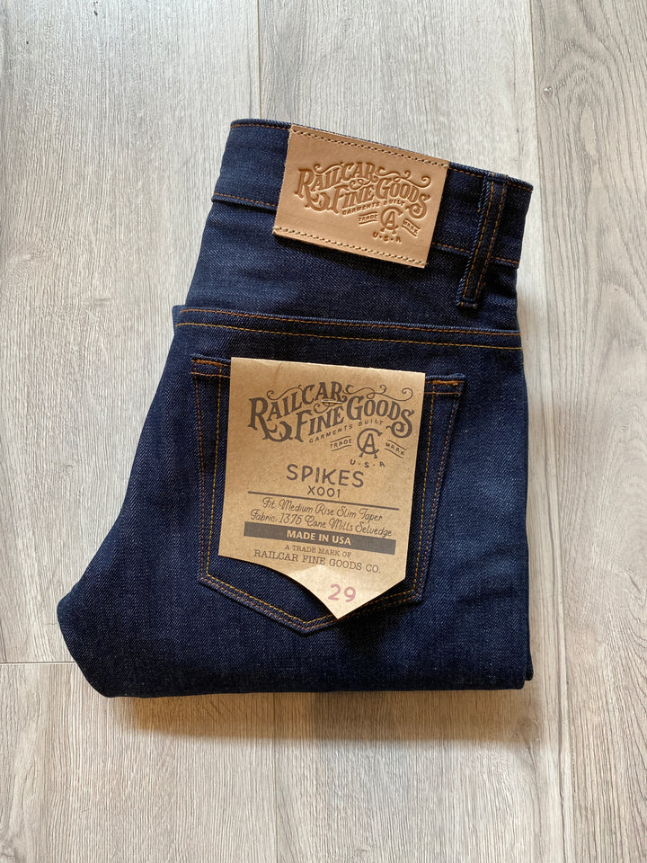 Railcar Fine Goods - Spikes x001 Slim Taper 13.5oz Jeans