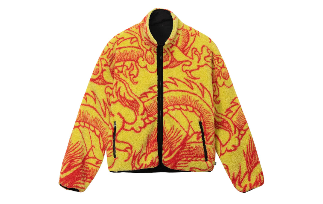 Stüssy Dragon Reversible Sherpa Jacket Lime