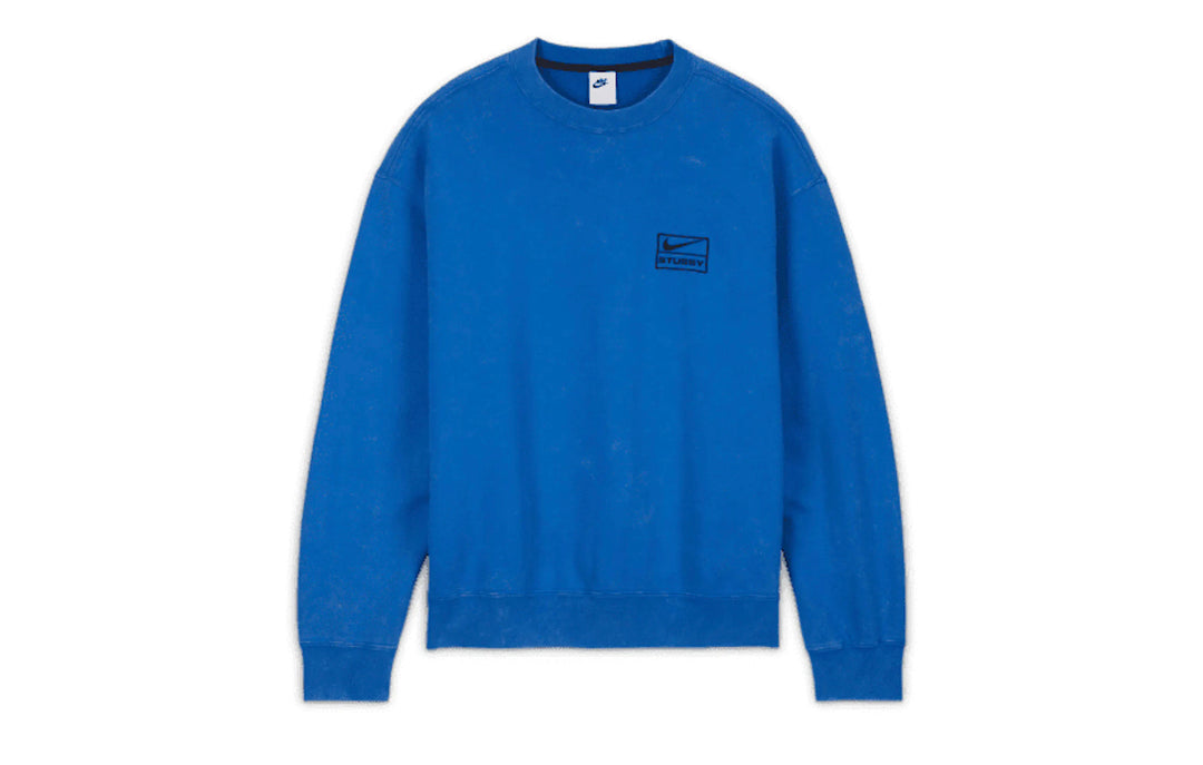 Stüssy x Nike Acid Wash Fleece Crewneck Sweatshirt Blue (SS23)