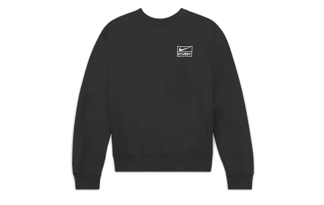 Stüssy x Nike Stone Washed Fleece Crewneck Sweatshirt Black Grey (SS23)