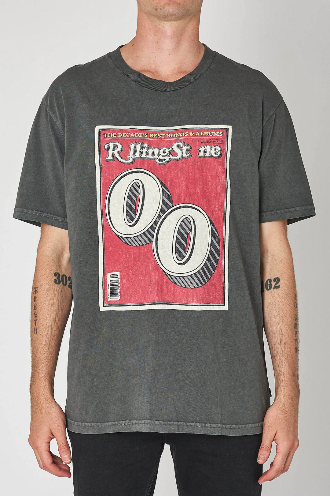 Rolla's - Rolling Stone Double Drop Tee - Washed Black